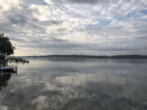 Southern-facing Pewaukee Lake view from the pier